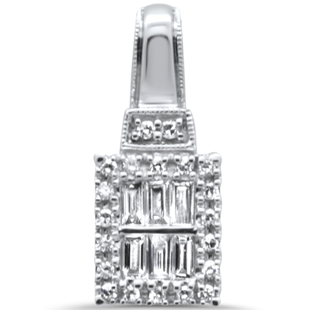 Muse Jewelry .20ct G SI 14K White Gold Diamond Round & Baguette Pendant