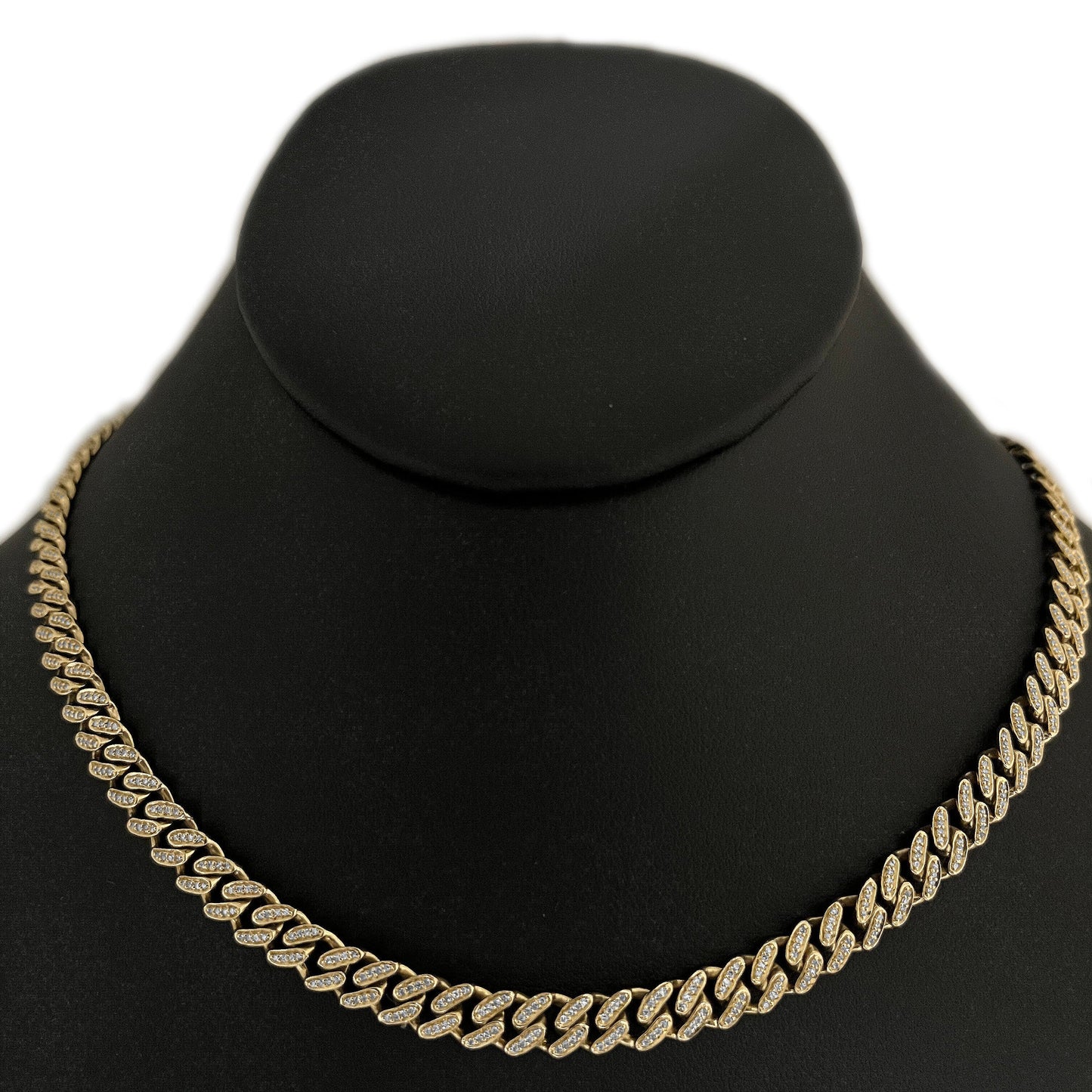 Muse Jewelry 6mm 1.68ct G SI 14k Yellow Gold Diamond Round Cuban Necklace 18"