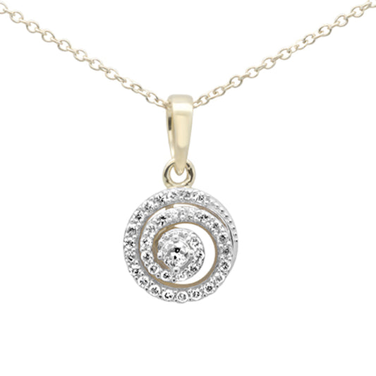 Muse Jewelry .26ct G SI 10K Yellow Gold Diamond Swirl Diamond Pendant Necklace 18"