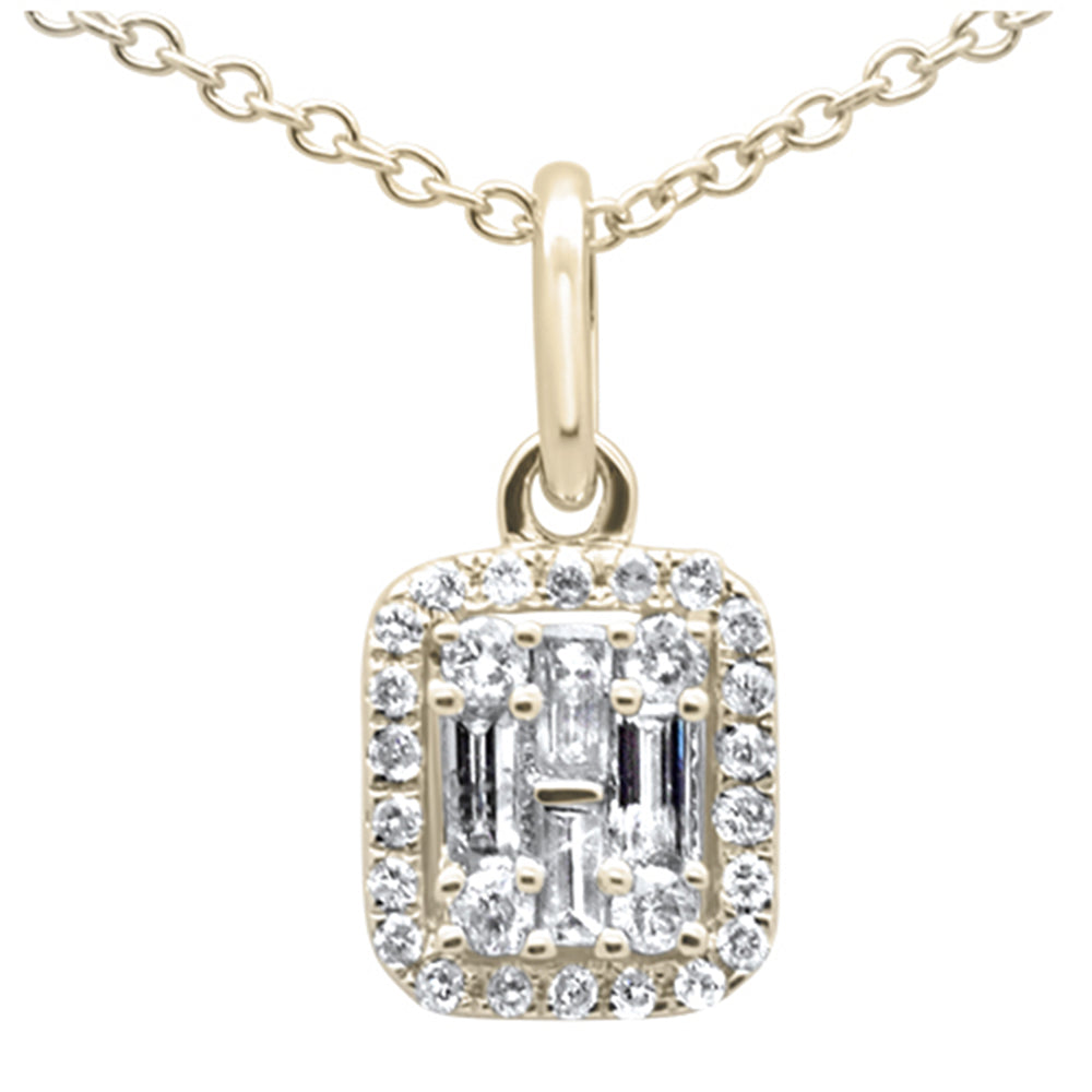 Muse Jewelry .30ct G SI 14K Yellow GoldDiamond Round & Baguette Diamond Pendant Necklace