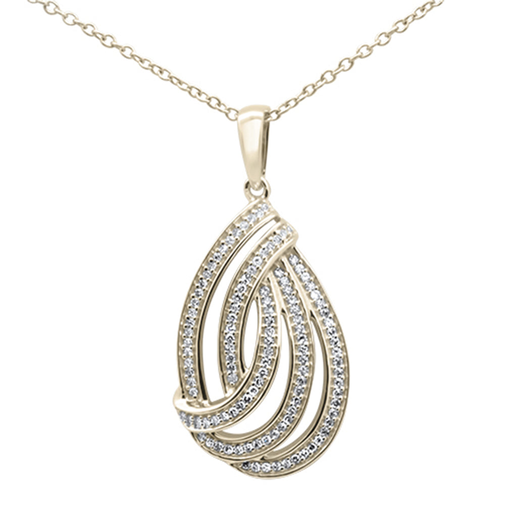 Muse Jewelry .21ct G SI 10K Yellow Gold Pear Shaped Swirl Pendant