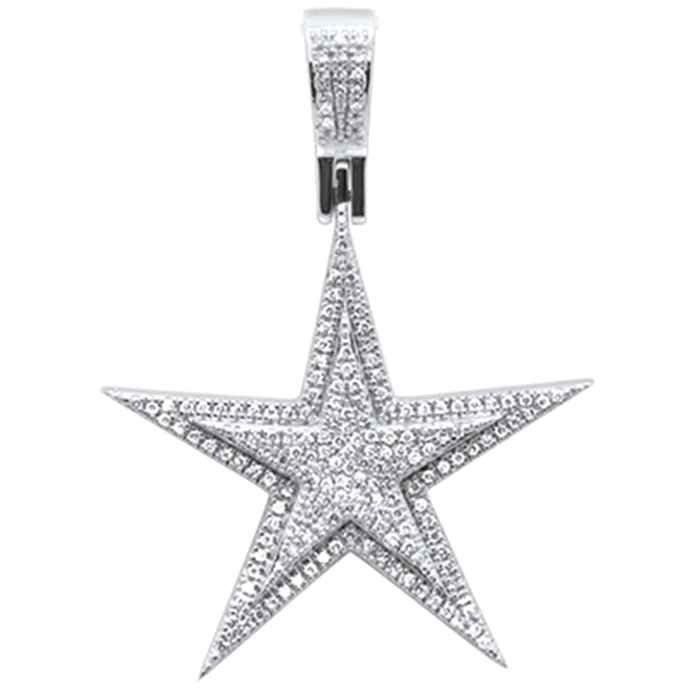 Muse Jewelry .33ct G SI 10K White Gold Star Shaped Pendant