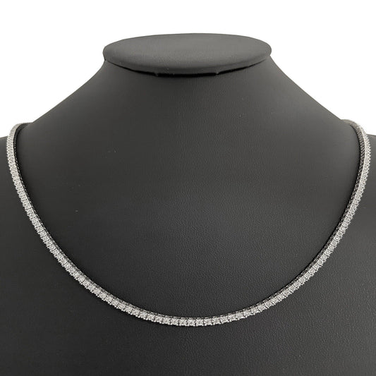 Muse Jewelry 2.29ct G SI 10K White Gold Diamond Miracle Illusion Tennis Necklace 22" Long