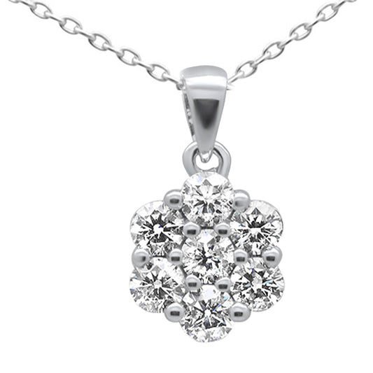 Muse Jewelry 1.51ct G SI 14K White Gold Diamond Cluster Pendant