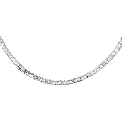 Muse Jewelry 7.83ct G SI 14K White Gold Round & Baguette Diamond Tennis Necklace 18"