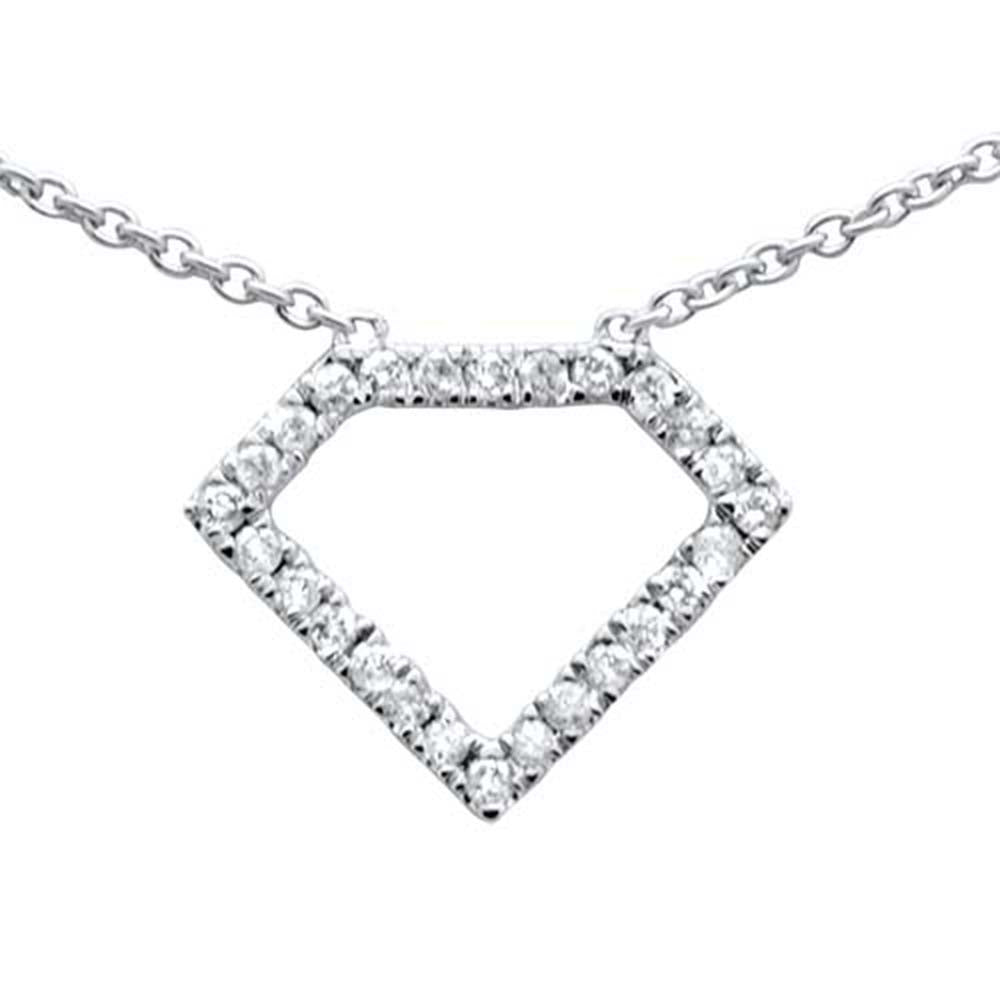 Muse Jewelry .21ct G SI 14K White Gold Diamond Charm Pendant Necklace 16"