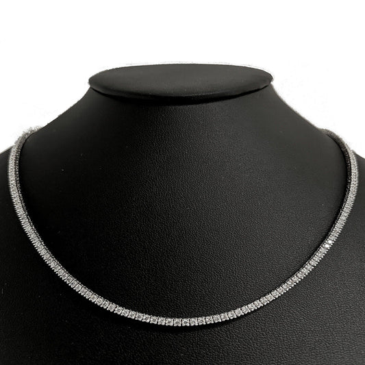 Muse Jewelry 10.40ct G SI 14K White Gold Diamond Tennis Necklace 20"