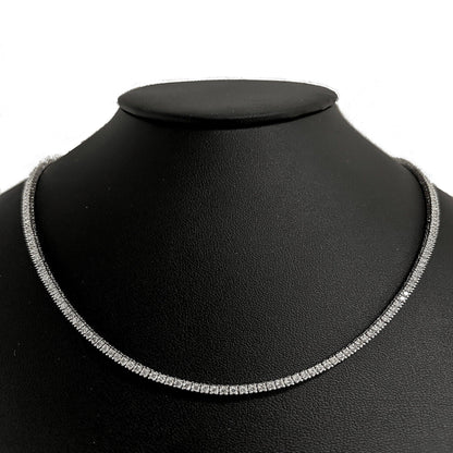 Muse Jewelry 4.31ct G SI 14K White Gold Diamond Tennis Necklace 16" Long