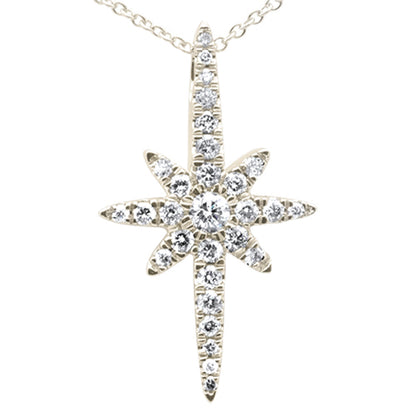 Muse Jewelry .40ct G SI 14K Yellow Gold Diamond Starburst Charm Pendant Necklace 18"