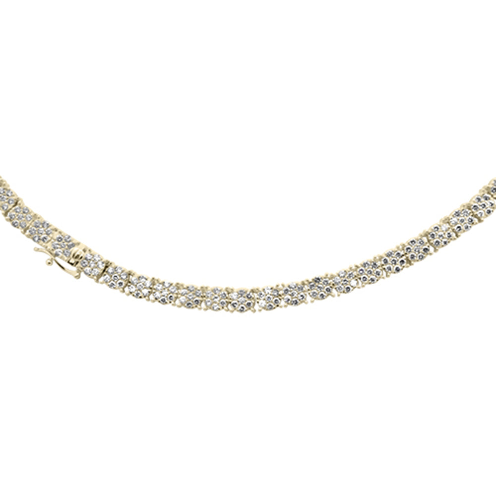 Muse Jewelry 1.31ct G SI 10K Yellow Gold Flower Diamond Tennis Necklace 18" Long