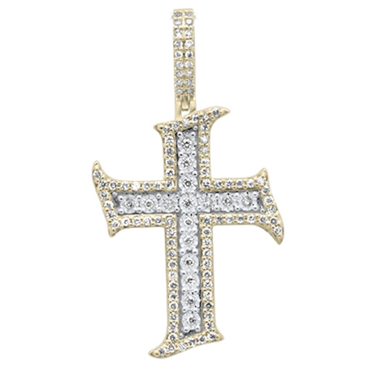 Muse Jewelry .48ct G SI 10K Yellow Gold Diamond Cross Necklace Pendant