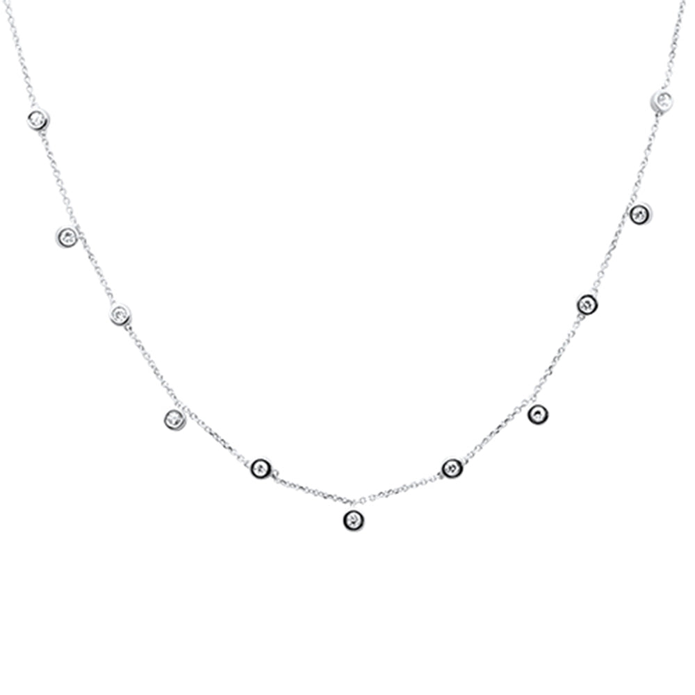 Muse Jewelry .37ct G SI 14K White Gold Diamond by the Yard Necklace 18"