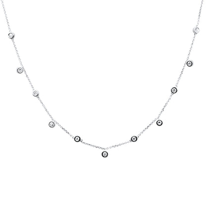 Muse Jewelry .37ct G SI 14K White Gold Diamond by the Yard Necklace 18"