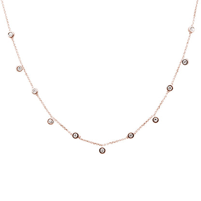 Muse Jewelry .33ct G SI 14K Rose Gold Diamond by the Yard Necklace 18"