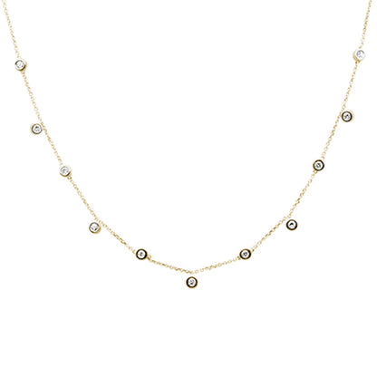 Muse Jewelry .36ct G SI 14K Yellow Gold Diamond by the Yard Necklace 18"