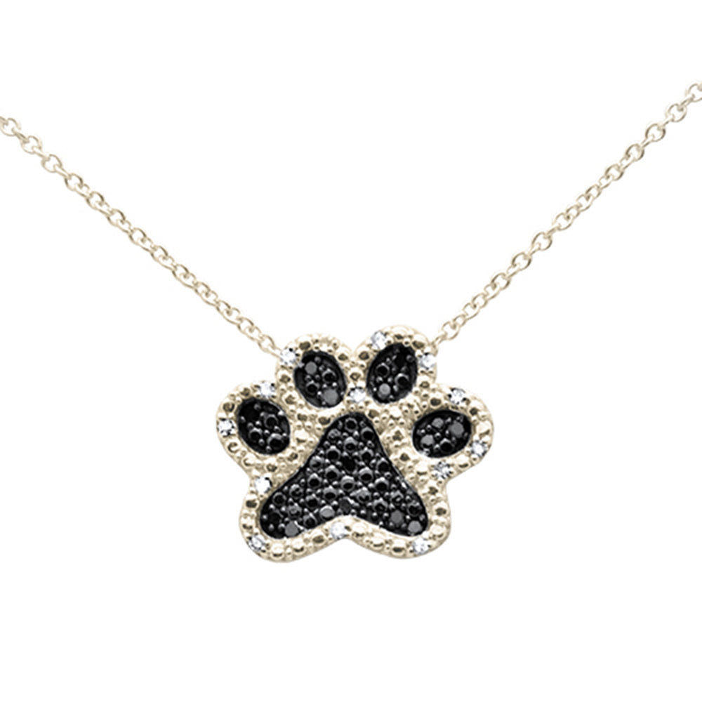 Muse Jewelry .10ct G SI 14K Yellow Gold Diamond Dog Paw Pendant Necklace 18"