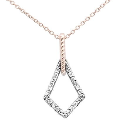 Muse Jewelry .10ct G SI 14K Two Tone Gold Diamond Drop Necklace Pendant 18"