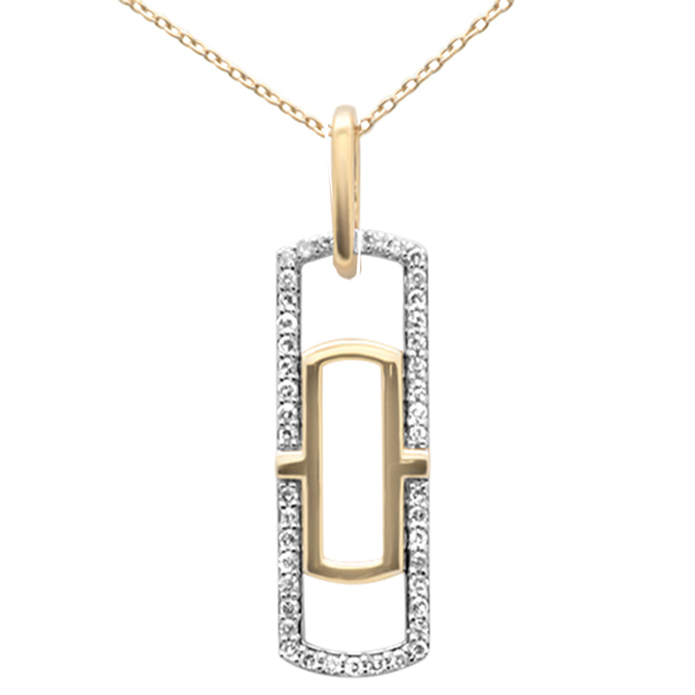 Muse Jewelry .19ct G SI 14K Yellow Gold Diamond Paperclip Pendant Necklace 18" Long