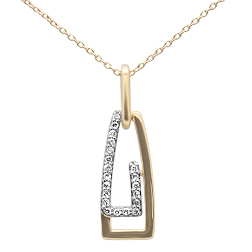 Muse Jewelry .09ct G SI 14K Yellow Gold Diamond Paperclip Style Pendant Necklace 18" Long