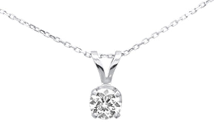 Muse Jewelry .61ct G SI 14K White Gold Diamond Solitaire Pendant Necklace