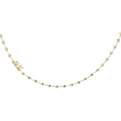 Muse Jewelry 2.87ct G SI 14K Yellow Gold Diamond Round Link Necklace 16" Long