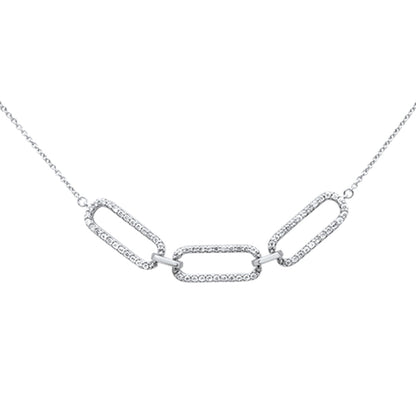 Muse Jewelry .32ct G SI 14K White Gold Diamond Paperclip Style Chain Necklace Pendant