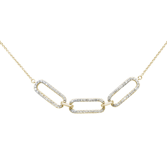 Muse Jewelry .34ct G SI 14K Yellow Gold Diamond Paperclip Style Chain Necklace Pendant