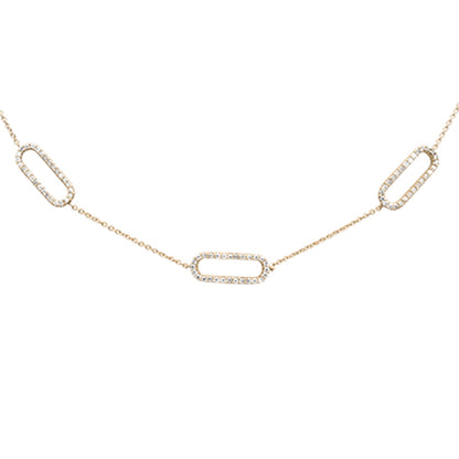 Muse Jewelry .35ct G SI 14K Yellow Gold Diamond Paperclip Style Chain Necklace Pendant