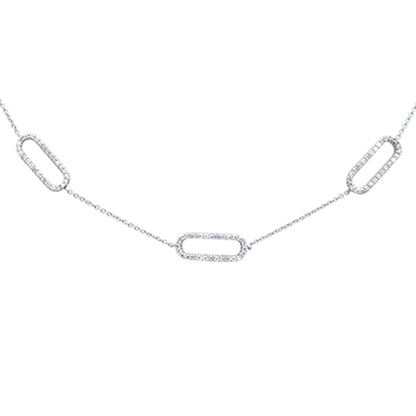 Muse Jewelry .38ct G SI 14K White Gold Diamond Paperclip Style Chain Necklace Pendant