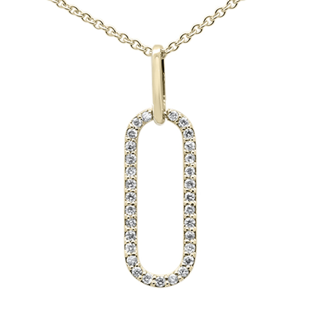 Muse Jewelry .16ct G SI 14K Yellow Gold Diamond Paperclip Pendant Necklace