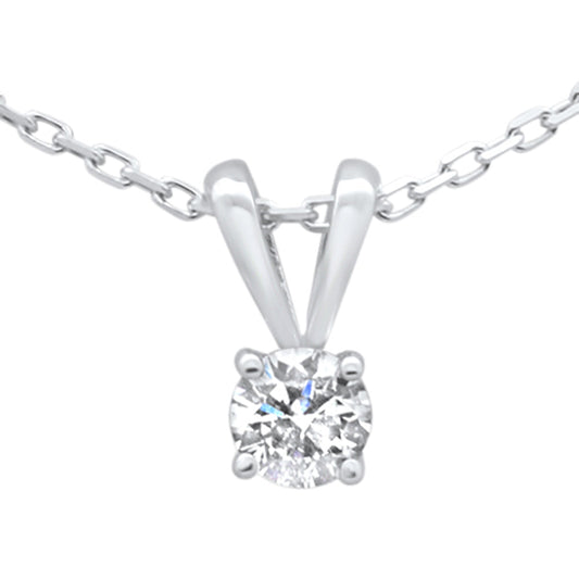 Muse Jewelry .21ct G SI 14K White Gold Diamond Solitaire Pendant Necklace