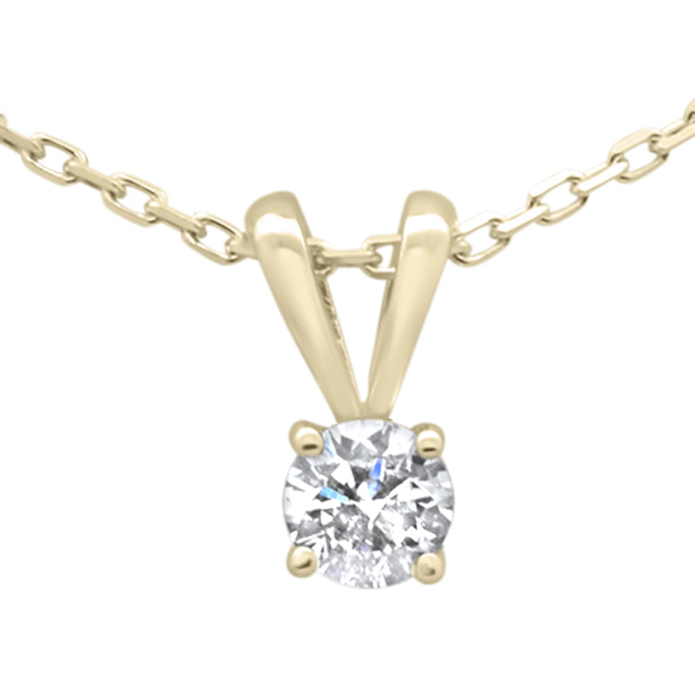 Muse Jewelry .21ct G SI 14K Yellow Gold Diamond Solitaire Pendant Necklace 18" Long