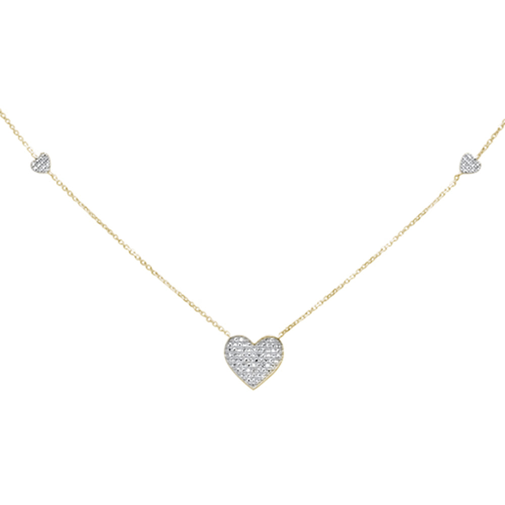 Muse Jewelry .29ct G SI 14K Yellow Gold Diamond Heart Shape Pendant Necklace 18"