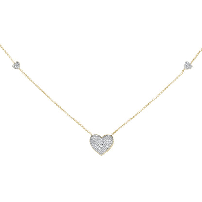 Muse Jewelry .29ct G SI 14K Yellow Gold Diamond Heart Shape Pendant Necklace 18"