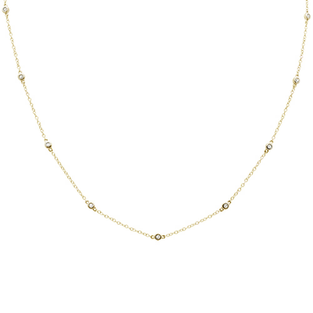 Muse Jewelry .50ct 14k Yellow Gold Diamond by The Yard Pendant Necklace 18" Long