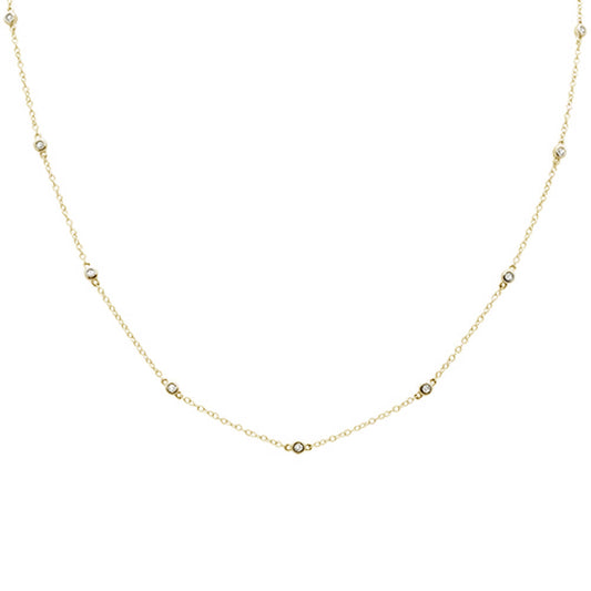 Muse Jewelry .50ct 14k Yellow Gold Diamond by The Yard Pendant Necklace 18" Long