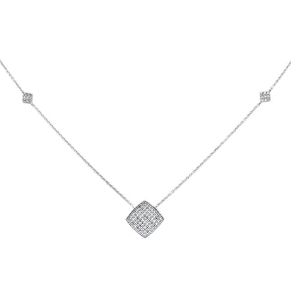 Muse Jewelry .27ct G SI 14K White Gold Diamond Geometric Shaped Pendant Necklace 18"