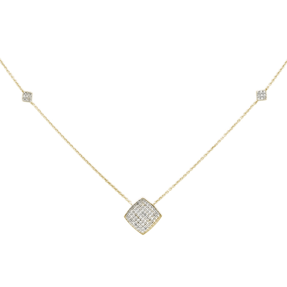 Muse Jewelry .27ct G SI 14K Yellow Gold Diamond Geometric Shaped Pendant Necklace 18"