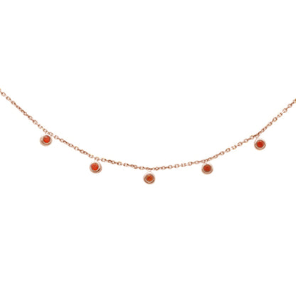 Muse Jewelry .14ct 14K Rose Gold Natural Ruby Gemstone by the Yard Pendant Necklace 18"