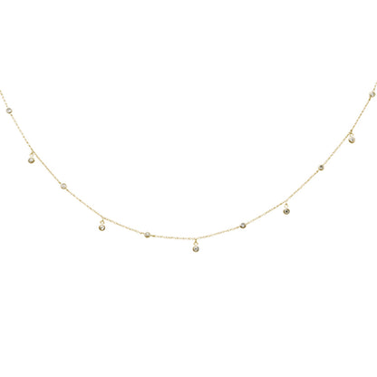 Muse Jewelry .14ct G SI 14K Yellow Gold Diamond Diamond By the Yard Pendant Necklace 18"