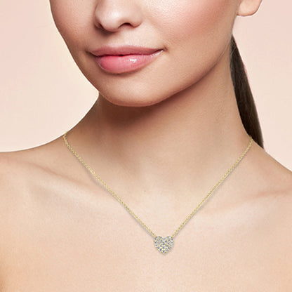 Muse Jewelry .11ct G SI 10K Yellow Gold Diamond Heart Pendant Necklace