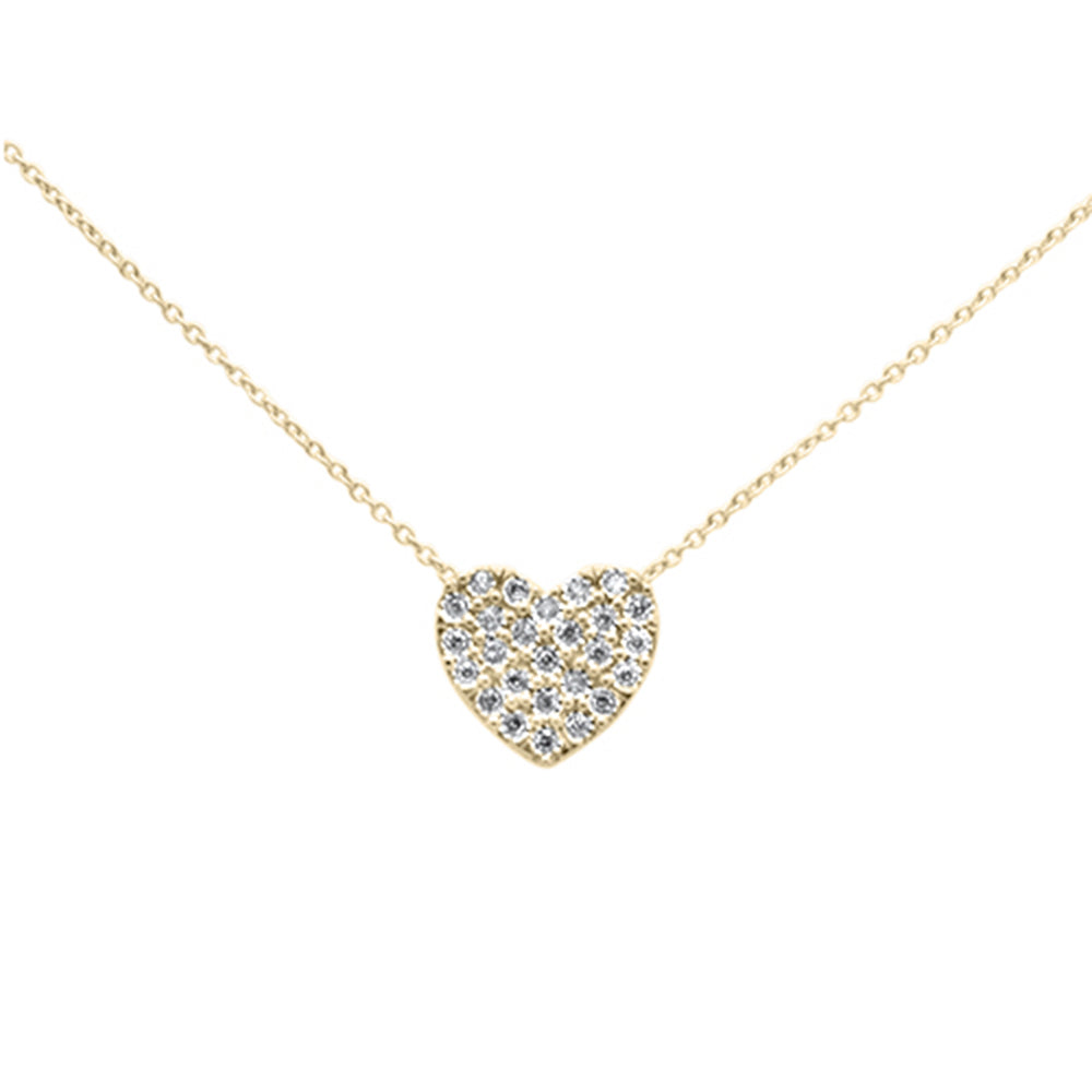 Muse Jewelry .11ct G SI 10K Yellow Gold Diamond Heart Pendant Necklace