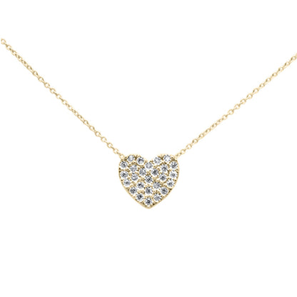 Muse Jewelry .11ct G SI 10K Yellow Gold Diamond Heart Pendant Necklace