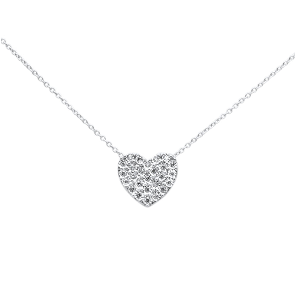 Muse Jewelry .11ct G SI 10K White Gold Diamond Heart Pendant Necklace