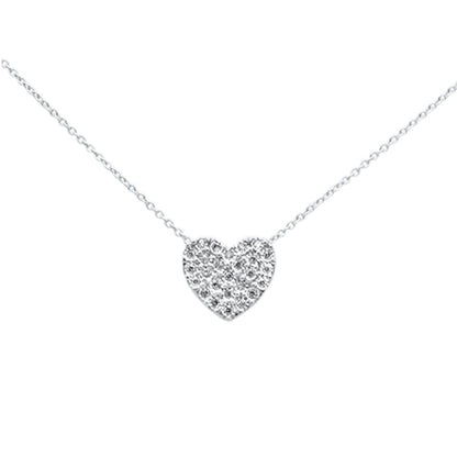 Muse Jewelry .11ct G SI 10K White Gold Diamond Heart Pendant Necklace