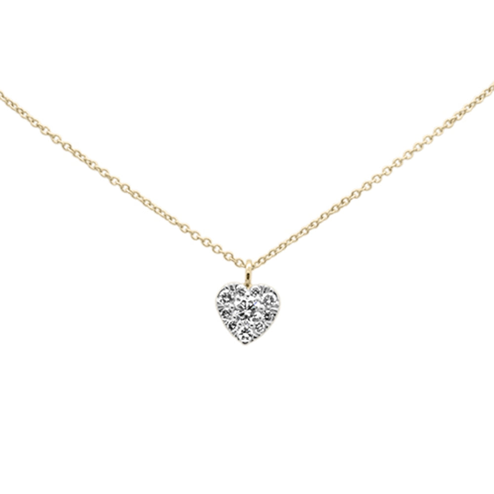 Muse Jewelry .27ct G SI 14K Yellow Gold Diamond Heart Pendant Necklace
