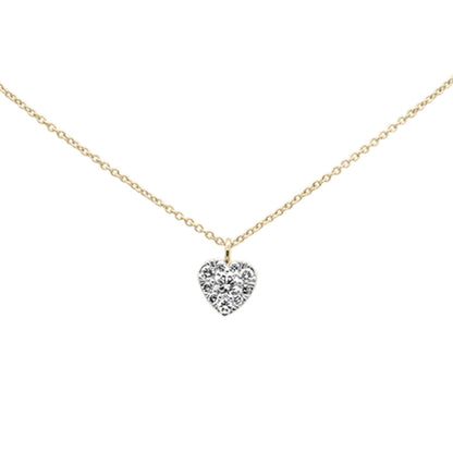 Muse Jewelry .27ct G SI 14K Yellow Gold Diamond Heart Pendant Necklace