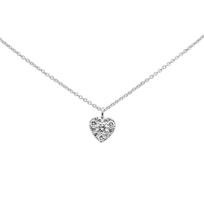 Muse Jewelry .25ct G SI 14K White Gold Diamond Heart Pendant Necklace