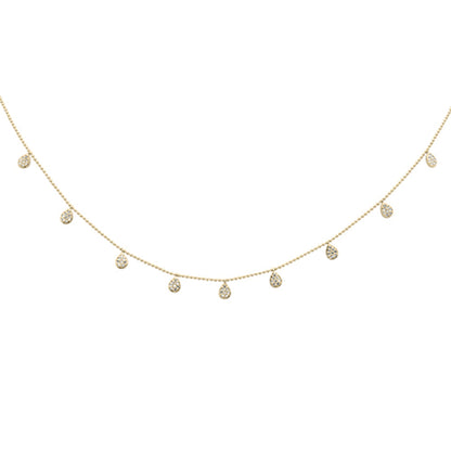 Muse Jewelry .27ct G SI 14K Yellow Gold Diamond Bead Style Chain Dia by The Yard Pendant Necklace