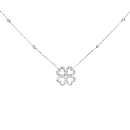 Muse Jewelry .34ct G SI 14K White Gold Diamond Heart Pendant Necklace